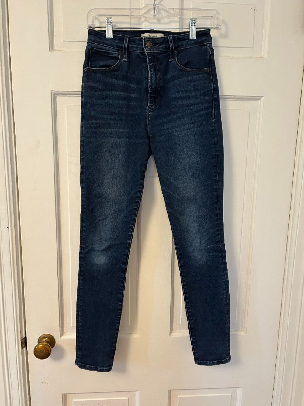 Abercrombie & Fitch Blue Denim Super Skinny High Rise Curve Love Size 26